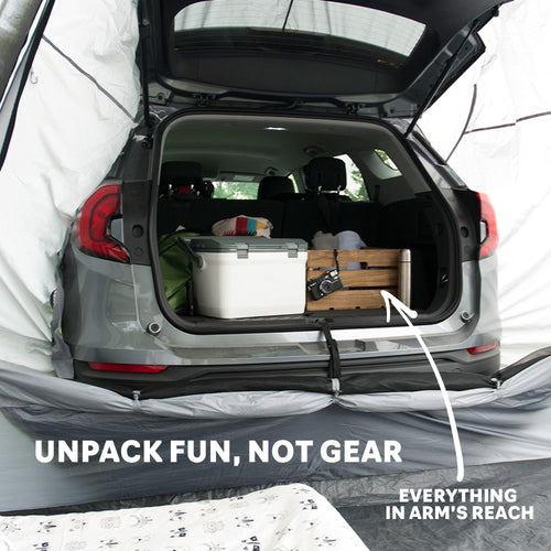 Napier Backroadz SUV Tent | 10' x 10' Vehicle Camping Tent | Fits All CUVs, SUVs, and Minivans | Sleeps 5 | Spacious, Durable, Easy Set-up | Gray/Green | Model 19100