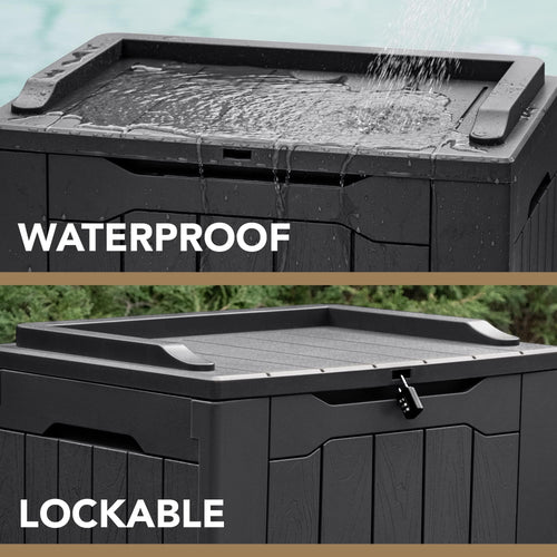 Devoko 30 Gallon Resin Deck Box Outdoor Indoor Waterproof Storage Box for Patio Furniture Pool Accessories Storage for Cushion Garden Tools 🍁 All In One Marketplace Canada