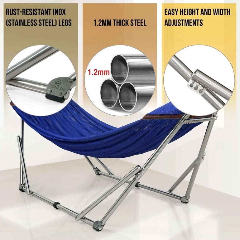 Tranquillo Original Stainless Steel Hammock Stand for Ultimate Relaxation