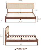 Lupin Natural Rattan Bed Frame