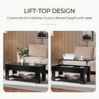 Yaheetech Coffee Table with Storage, Lift Top, 98cm L, Black