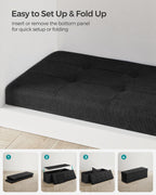 SONGMICS 110 cm Folding Storage Ottoman Bench, Padded Seat