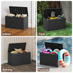 Ceecysaa 45 Gallon Deck Box Outdoor, Waterproof Storage Box, Black