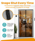 Flux Phenom Magnetic Screen Door - Bugs Out, Breeze in - 9min Install Auto-Sealing Heavy Duty Double Stitched Mesh, 52 Magnets, Hands Free Sliding & Patio Doors Net, Pet & Kid Friendly, 38 x 82 Inch 🍁 All In One Marketplace Canada