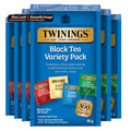 Twinings Variety Pack Individually Wrapped Teabags, Caffeinated Earl Grey, Lady Grey, Irish & English Breakfast Teas, 20 Count (Pack of 6), Enjoy Hot or Iced