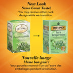 Twinings Pure Peppermint Herbal Revive Individually Wrapped Teabags, Naturally Caffeine-Free, 20 Count (Pack of 6), Enjoy Hot or Iced