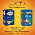 Twinings Variety Pack Individually Wrapped Teabags, Caffeinated Earl Grey, Lady Grey, Irish & English Breakfast Teas, 20 Count (Pack of 6), Enjoy Hot or Iced