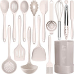 Silicone Cooking Utensils Set - 446°F Heat Resistant Kitchen Utensils,Turner Tongs,Spatula,Spoon,Brush,Whisk,Kitchen Utensil Gadgets Tools Set for Nonstick Cookware,Dishwasher Safe (BPA Free) 🍁 All In One Marketplace Canada