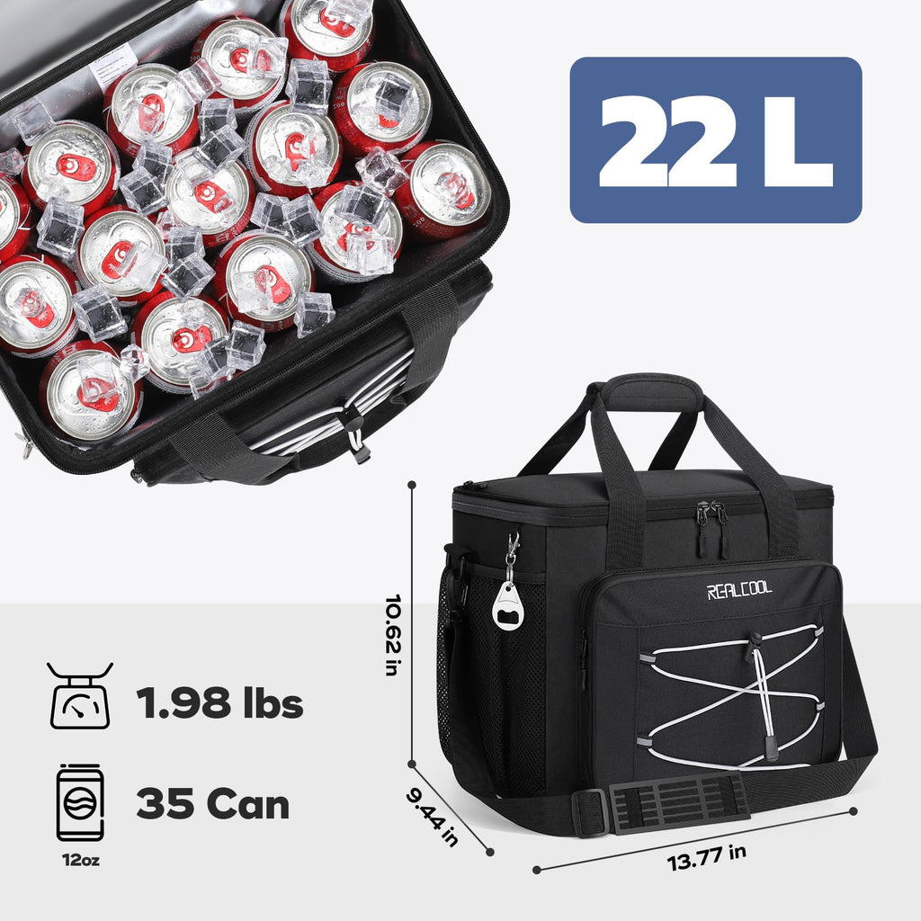 RealCool 35/45 Can Collapsible Soft Cooler Bag, Leakproof Ice Chest