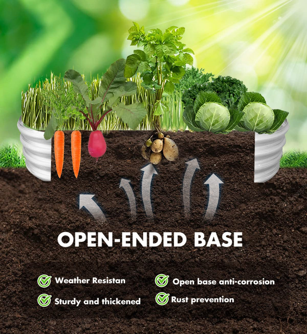 COATTOA Galvanized Raised Garden Bed, Raised Garden Boxes, 2 Pcs 6×3×1ft Outdoor Galvanized Planter Box, Garden Stock Tank Outdoor with Metal Plant Stakes, Garden Beds for Vegetables Planting