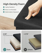 SONGMICS 110 cm Folding Storage Ottoman Bench, Padded Seat