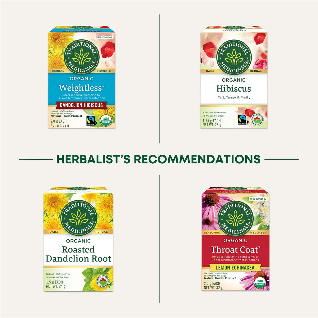 Traditional Medicinals - Organic Dandelion Leaf and Root Herbal Tea (Pack of 6) - 96 Tea Bags Total