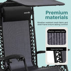 SereneLife Zero Gravity Reclining Chairs Set of 2 – Adjustable Folding Patio & Beach Lounge Chairs with Cup Holder Tray, Removable Padded Headrest, Weather-Resistant