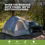 Napier Backroadz SUV Tent | 10' x 10' Vehicle Camping Tent | Fits All CUVs, SUVs, and Minivans | Sleeps 5 | Spacious, Durable, Easy Set-up | Gray/Green | Model 19100