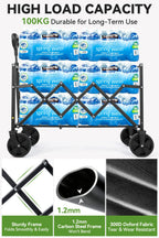 Hikenture Wagon Cart Foldable, Ultra-Compact Small Utility Folding Wagon, Heavy Duty Grocery Cart with All-Terrain Wheels, Portable Collapsible Wagon for Garden, Beach, Shopping, Camping, Sports 🍁 All In One Marketplace Canada