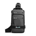 Nylon Crossbody Shoulder Bag with USB Charging Port