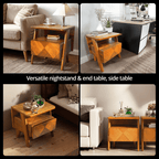 Rorns Rum Nightstand with Drawer for Stylish Bedroom Storage