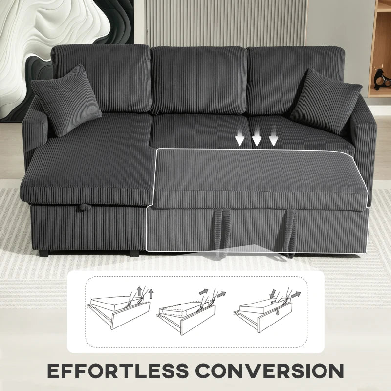 Sofá Seccional con Chaise y Almacenamiento Leo de 81"-Gris Oscuro