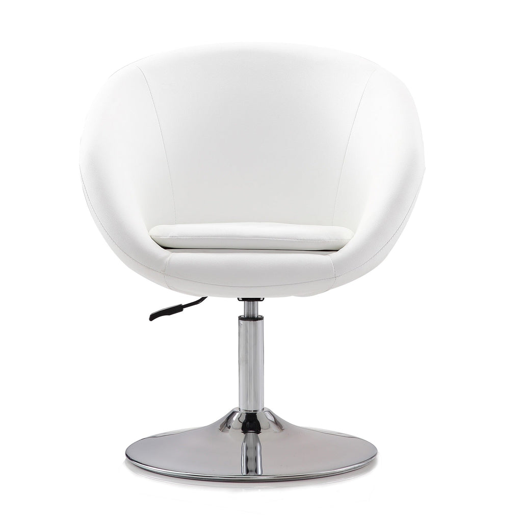 Chandra Swivel Adjustable Faux Leather Accent/Office Chair - White