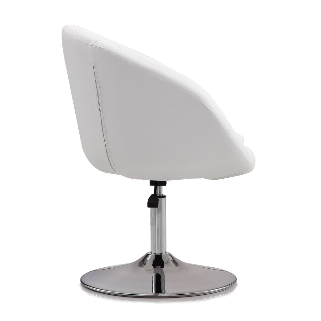 Chandra Swivel Adjustable Faux Leather Accent/Office Chair - White