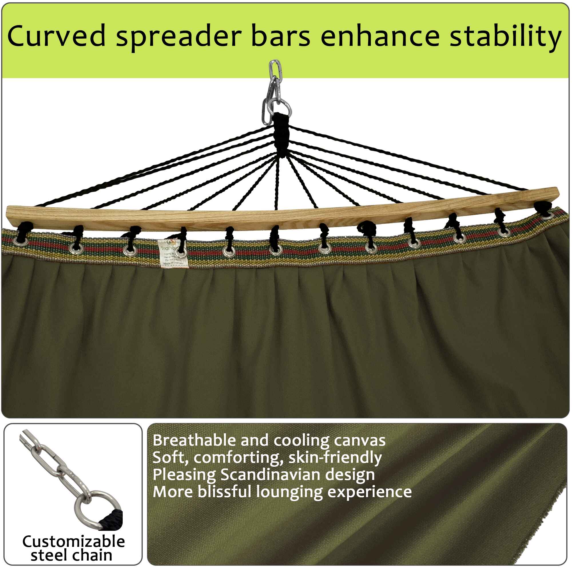 Tranquillo Universal Canvas Double Hammock for Ultimate Relaxation