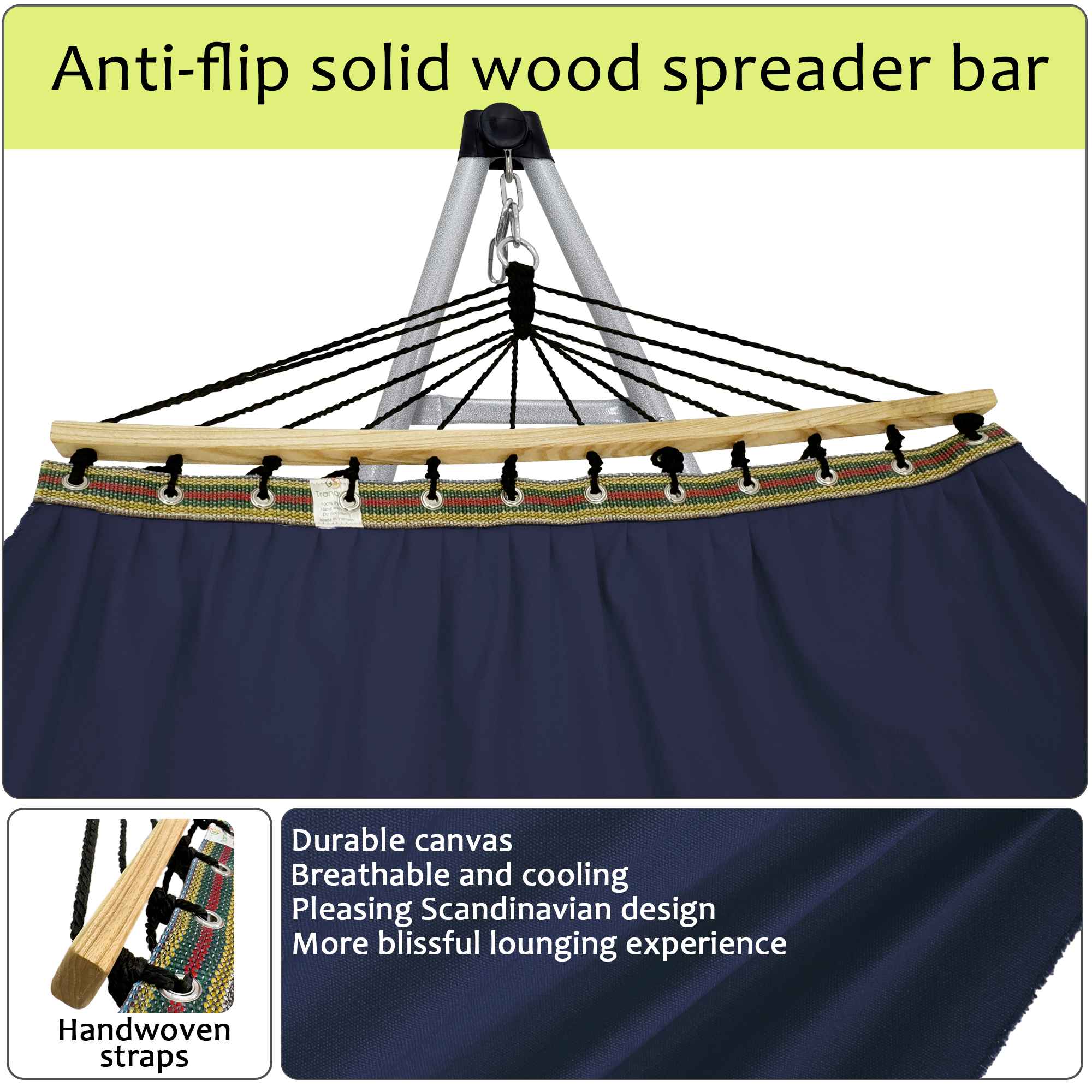 Tranquillo Universal Canvas Hammock Medium Size for Ultimate Comfort and Style