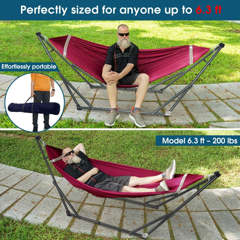 Tranquillo Original Collapsible Hammock with Stand for Ultimate Relaxation