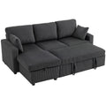 Sofá Seccional con Chaise y Almacenamiento Leo de 81"-Gris Oscuro