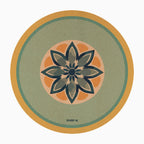 Blue Petals Round Cork Yoga Mat | Multi-use | 53" dia