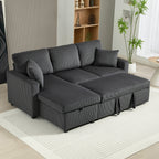 Sofá Seccional con Chaise y Almacenamiento Leo de 81"-Gris Oscuro
