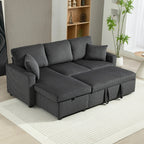 Sofá Seccional con Chaise y Almacenamiento Leo de 81"-Gris Oscuro