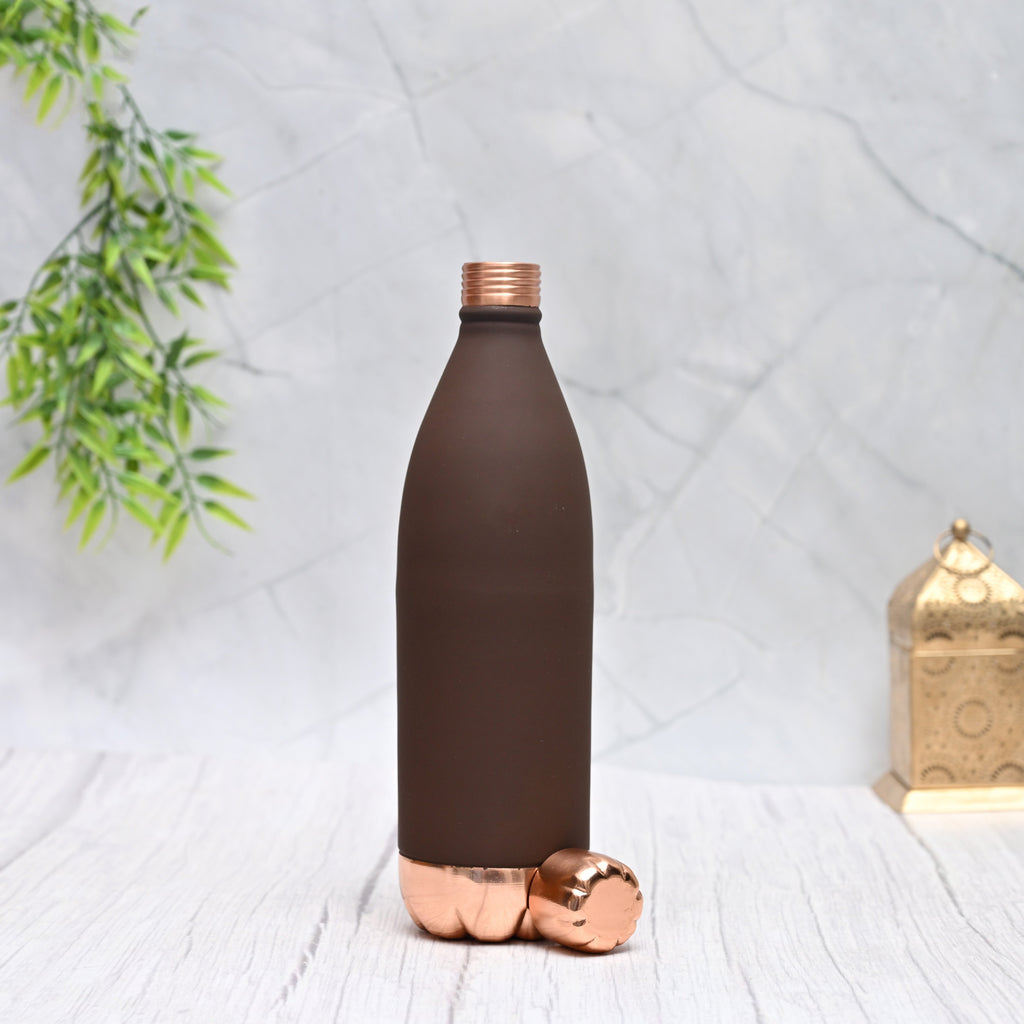 Pure Copper Atlas Silk Bottle (Brown) 1000 ML