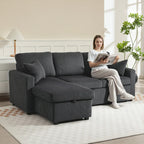 Sofá Seccional con Chaise y Almacenamiento Leo de 81"-Gris Oscuro