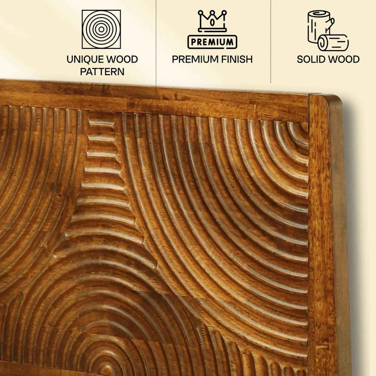 Acacia Harmony Solid Wood Platform Bed Frame with Headboard