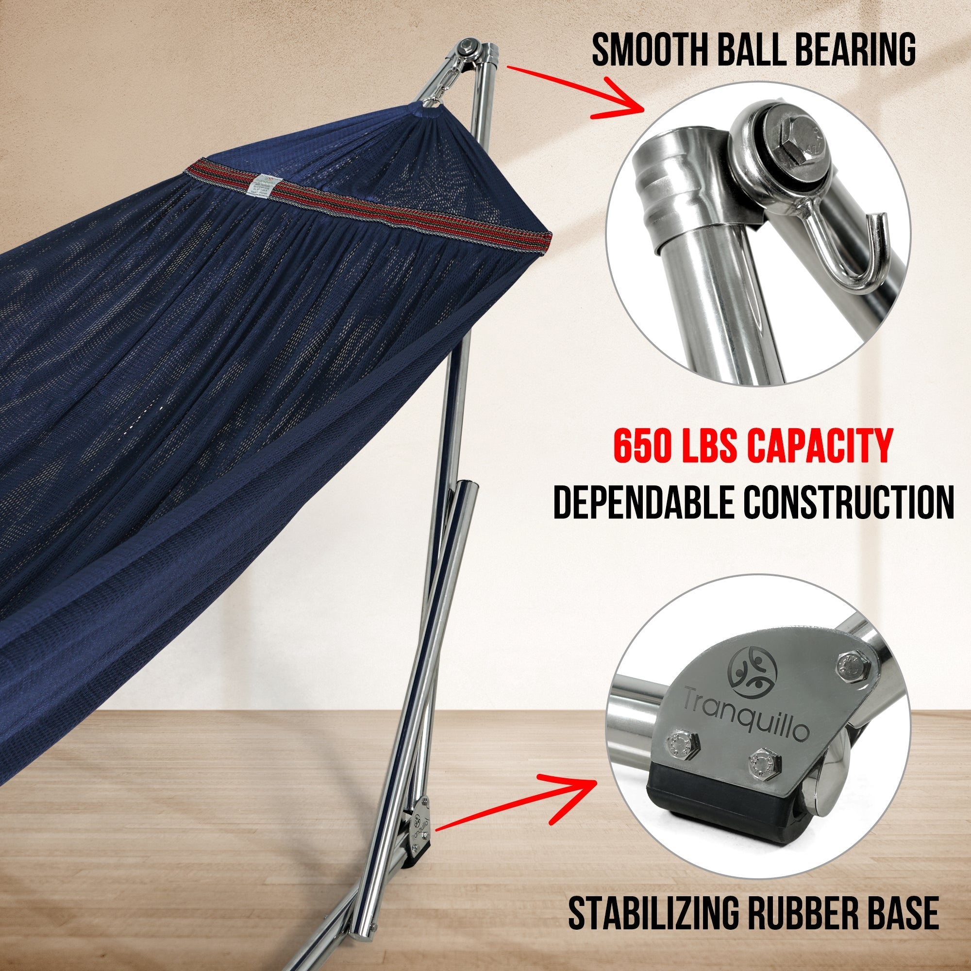 Tranquillo Original Stainless Steel Hammock Stand for Ultimate Relaxation