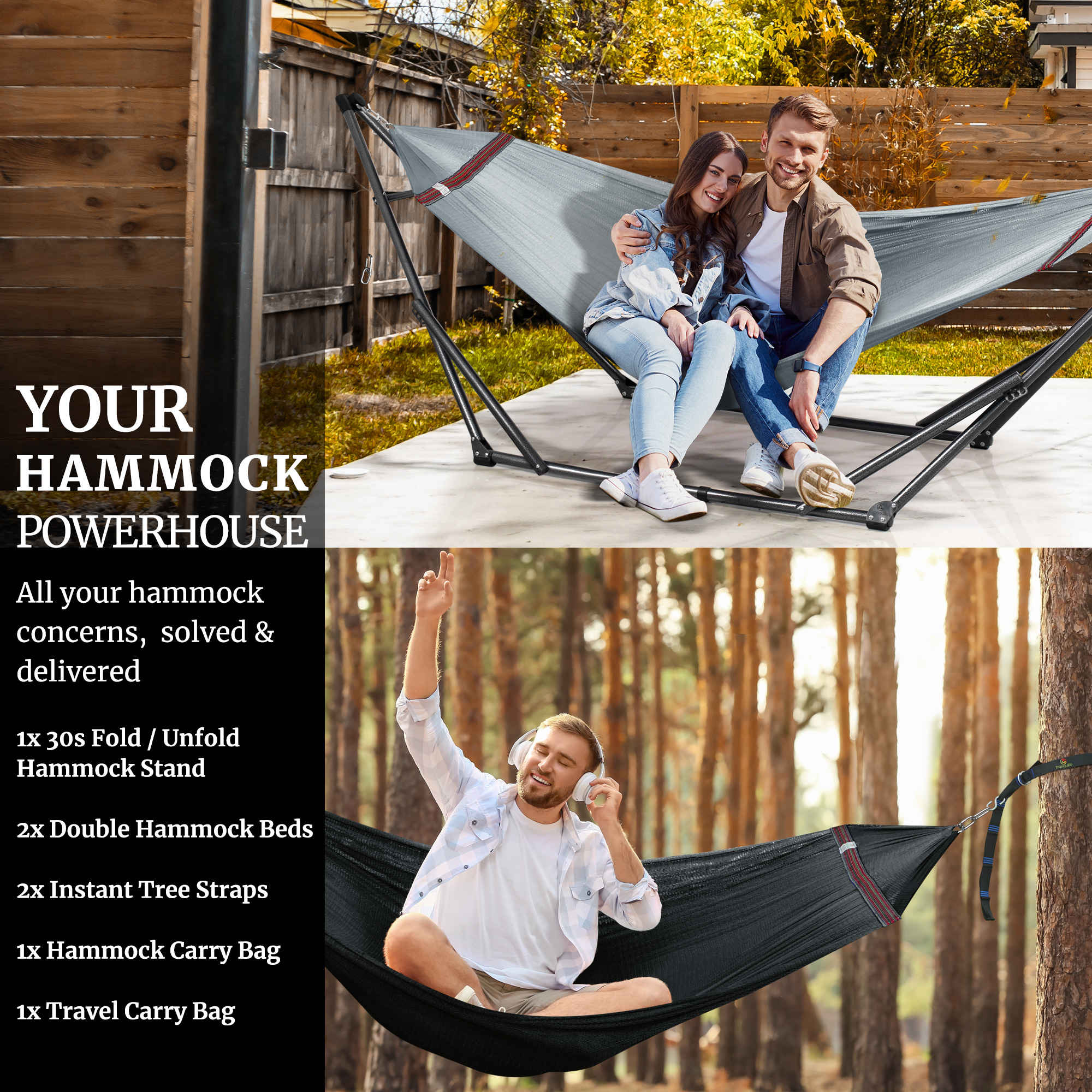 Tranquillo Comfort Set Original Hammock Stand for Ultimate Relaxation