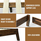 Acacia Serenity Deluxe Wood Platform Bed Frame - Elegant and Durable Design