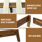 Acacia Serenity Deluxe Wood Platform Bed Frame - Elegant and Durable Design