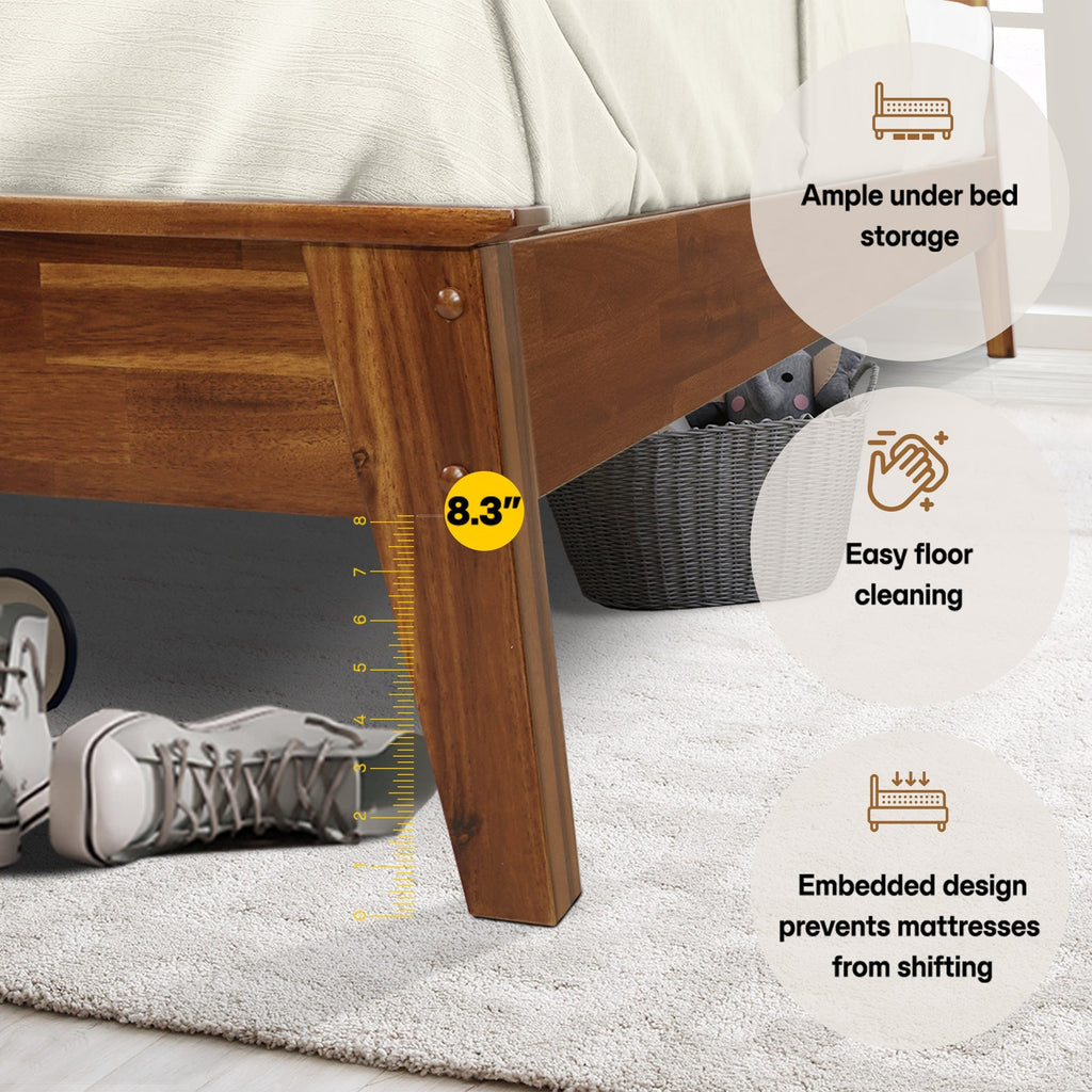 Acacia Kaylin Solid Wood Bed Frame for Durable Style and Comfort