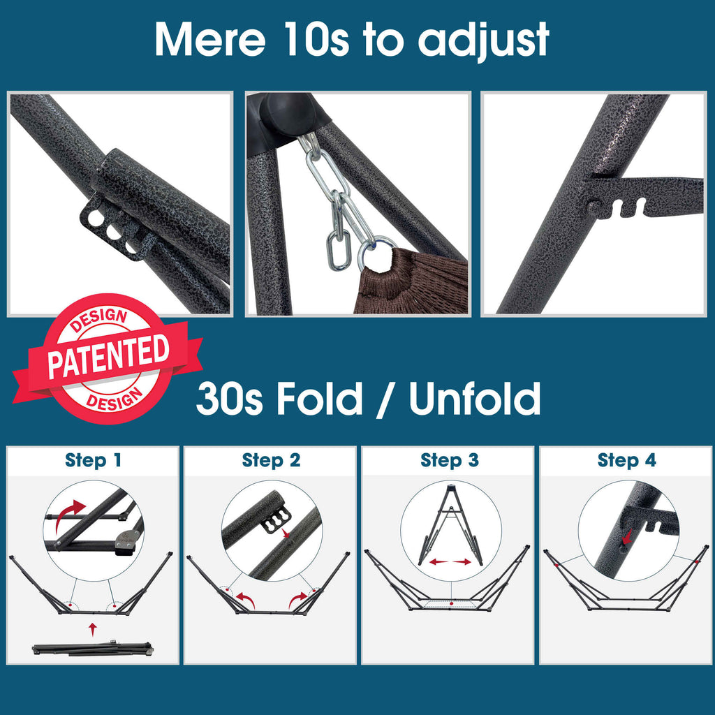 Tranquillo Original Collapsible Hammock with Stand for Ultimate Relaxation