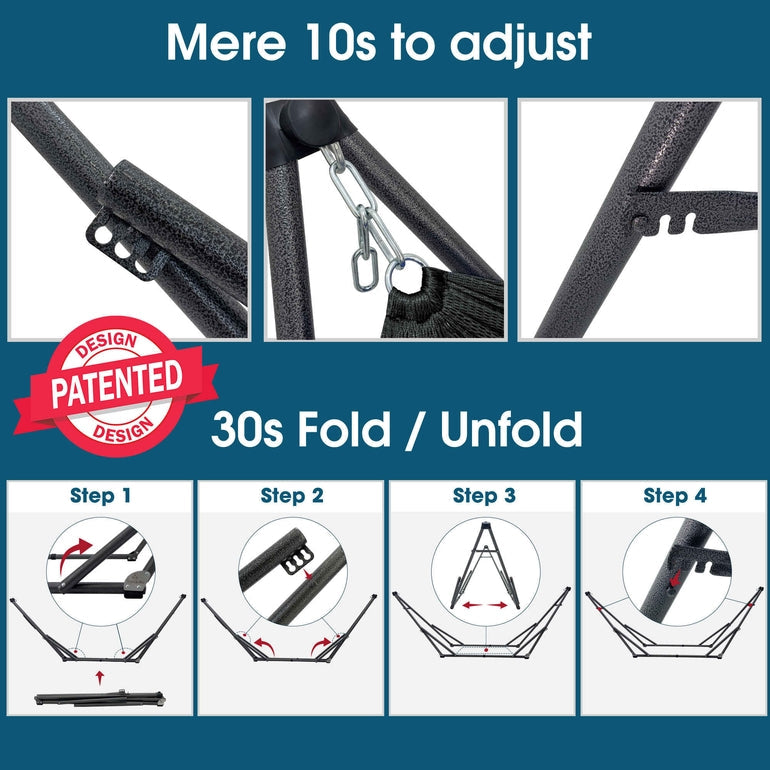 Tranquillo Original Collapsible Hammock with Stand for Ultimate Relaxation