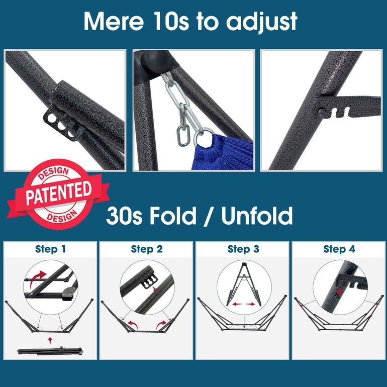 Tranquillo Original Collapsible Hammock with Stand for Ultimate Relaxation