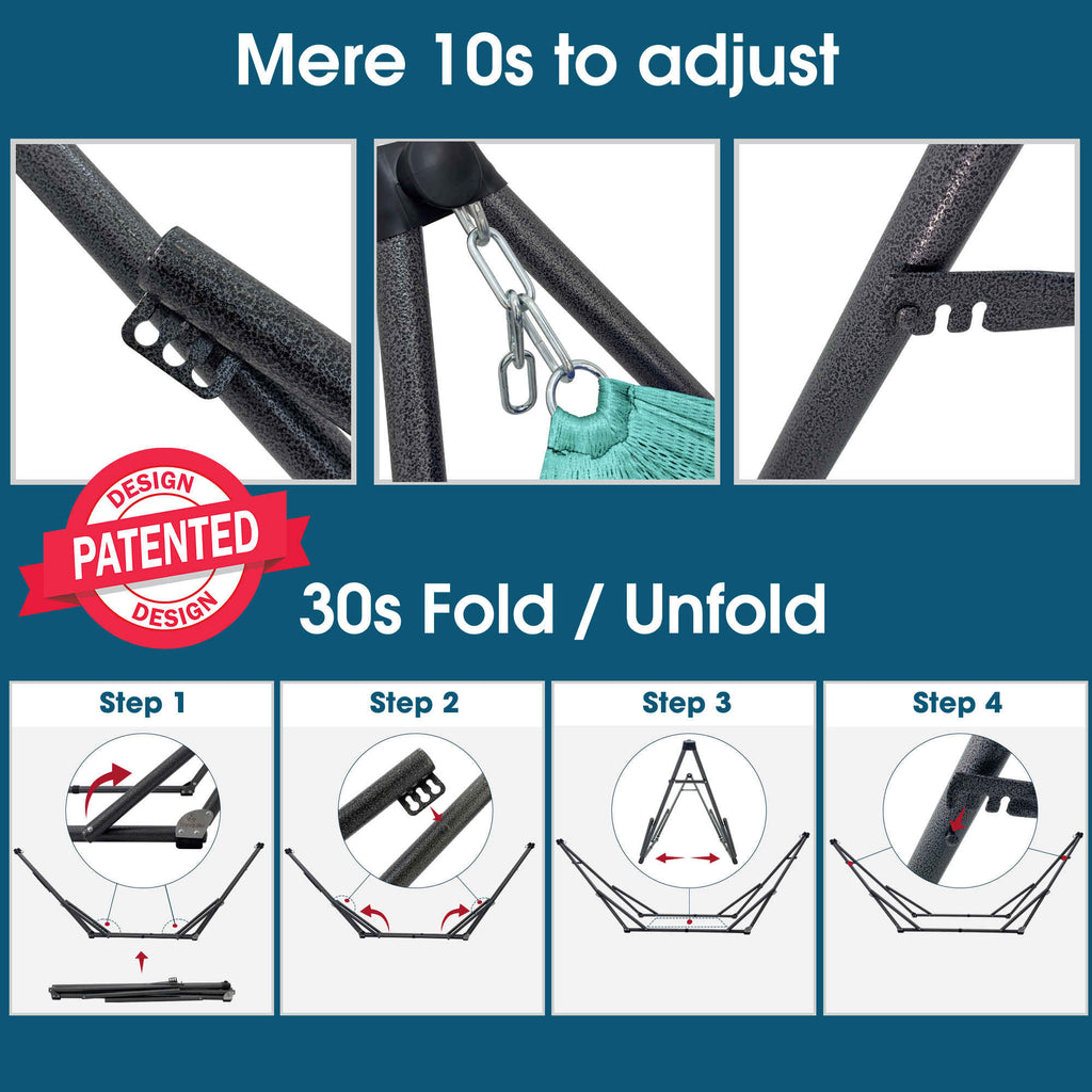 Tranquillo Original Collapsible Hammock with Stand for Ultimate Relaxation