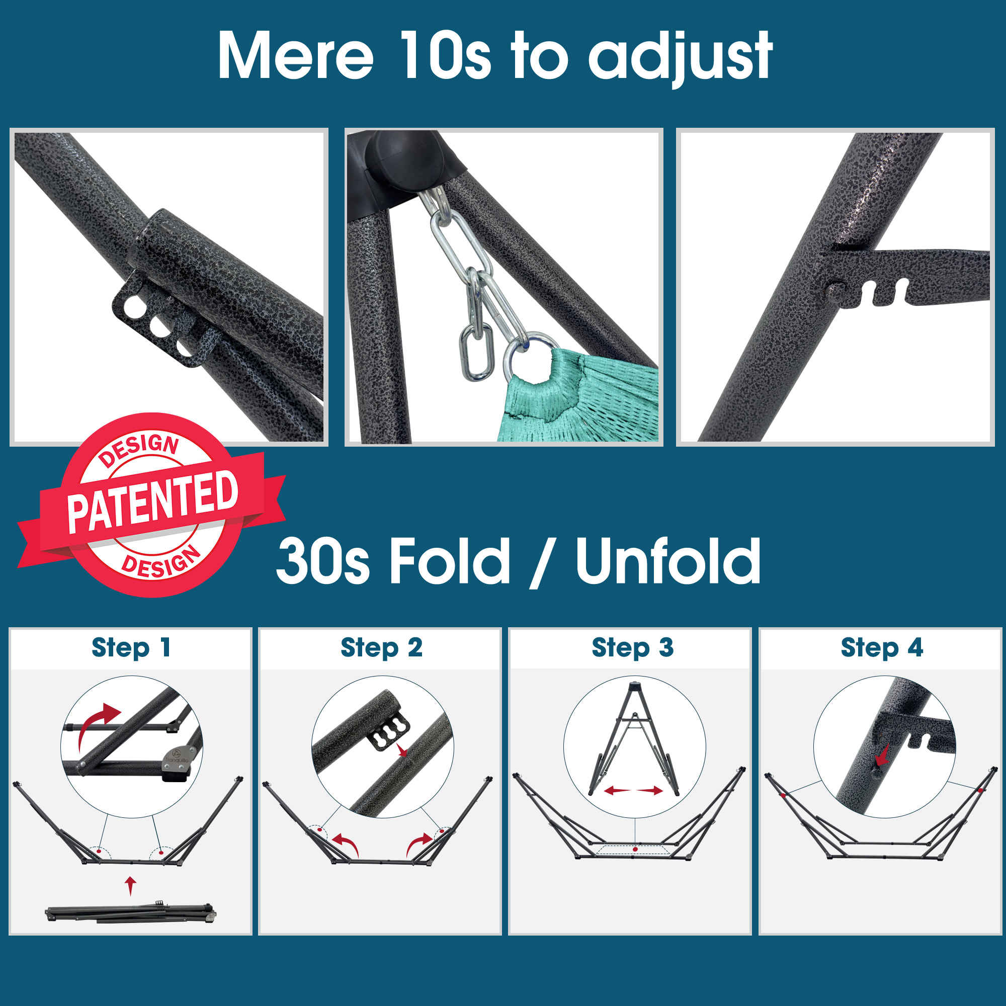 Tranquillo Original Collapsible Hammock with Stand for Ultimate Relaxation