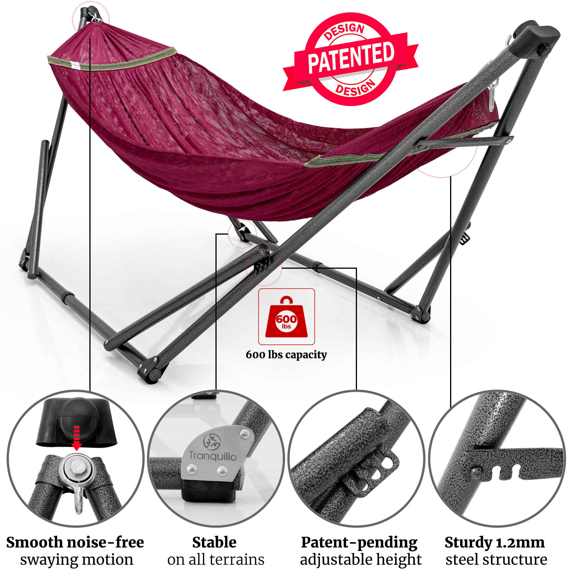 Tranquillo Comfort Set Original Hammock Stand for Ultimate Relaxation