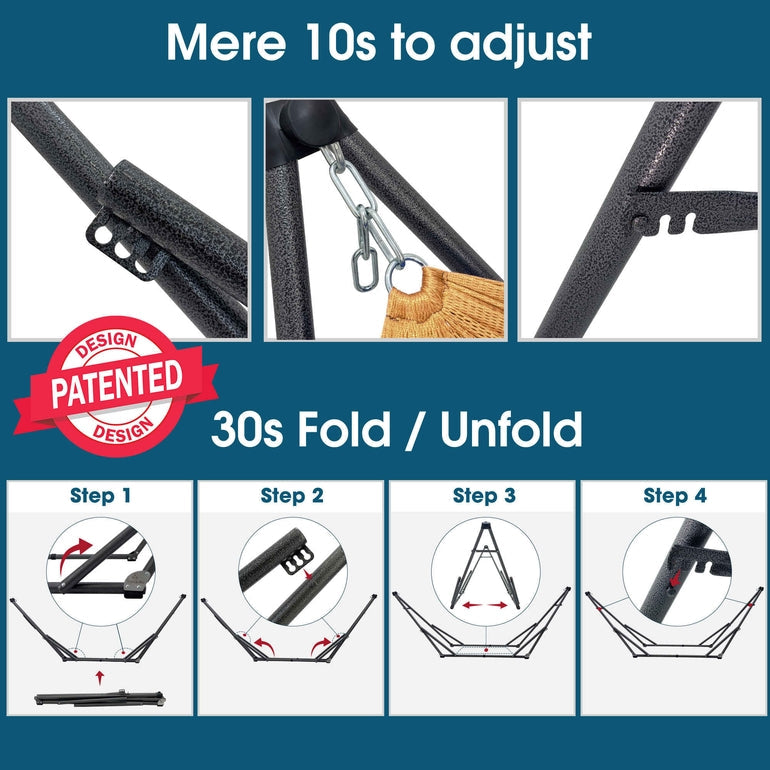 Tranquillo Original Collapsible Hammock with Stand for Ultimate Relaxation