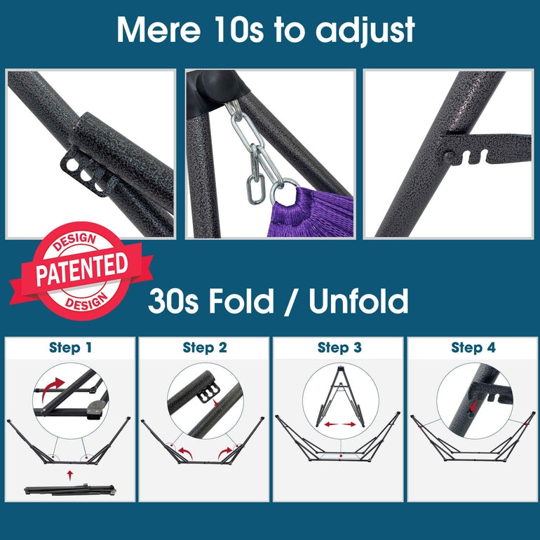 Tranquillo Original Collapsible Hammock with Stand for Ultimate Relaxation