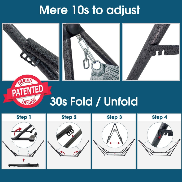 Tranquillo Original Collapsible Hammock with Stand for Ultimate Relaxation