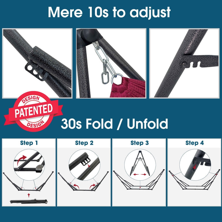 Tranquillo Original Collapsible Hammock with Stand for Ultimate Relaxation