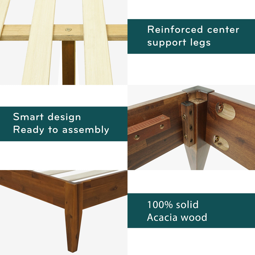 Acacia Mervyn Solid Wood Platform Bed for Timeless Comfort and Style